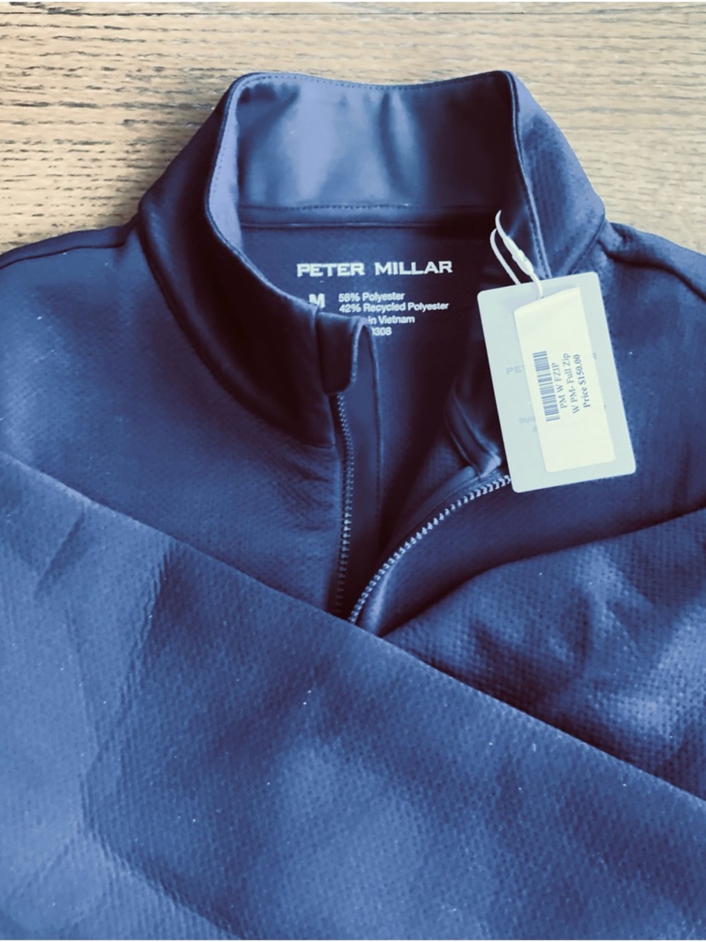 NWT Peter Millar Women's Navy Lumi-Knit Performance Full Zip SKU:LF25EK321-NAV.